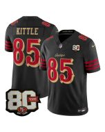 Men's San Francisco 49ers #85 George Kittle Black 80 Anniversary Rivalries Collection Vapor F.U.S.E. Limited Jersey