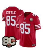 Men's San Francisco 49ers #85 George Kittle Red 80 Anniversary Vapor F.U.S.E. Limited Jersey