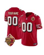 Men's San Francisco 49ers Active Player Custom Red 2023 F.U.S.E. 50th Patch Vapor Limited Stitched Football Jersey