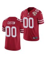 Men's San Francisco 49ers Customized 2021 Red With 75th Anniversary Patch Limited Stitched Jersey