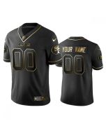 Men's San Francisco 49ers Customized Black Golden Stitched NFL Jersey