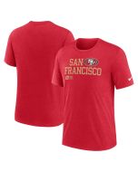 Men's San Francisco 49ers Red Overlap Lockup Tri-Blend T-Shirt