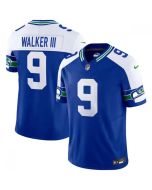 Men's Seattle Seahawks #9 Kenneth Walker III Royal 2023 F.U.S.E. Throwback Vapor Limited Stitched Football Jersey