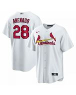 Men's St. Louis Cardinals #28 Nolan Arenado White Cool Base Stitched Jersey