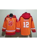 Men's Tampa Bay Buccaneers #12 Tom Brady Orange/Red Ageless Must-Have Lace-Up Pullover Hoodie