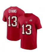 Men's Tampa Bay Buccaneers #13 Mike Evans Red Super Bowl LV NFL T-Shirt