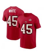Men's Tampa Bay Buccaneers #45 Devin White Red Super Bowl LV NFL T-Shirt