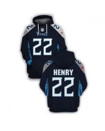 Men's Tennessee Titans #22 Derrick Henry 2021 Navy Pullover Hoodie