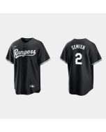 Men's Texas Rangers #2 Marcus Semien Black Cool Base Stitched Baseball Jersey
