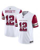 Men's Washington Commanders #12 Jacoby Brissett White 2023 F.U.S.E. Vapor Limited Stitched Football Jersey