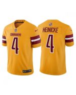 Men's Washington Commanders #4 Taylor Heinicke Gold Vapor Untouchable Stitched Football Jersey