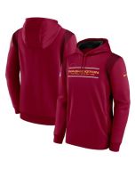 Men's Washington Football Team 2021 Burgundy Sideline Logo Performance Pullover Hoodie