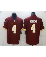 Men's Washington Football Team #4 Taylor Heinicke Red Vapor Untouchable Limited Stitched Jersey (Style 2)