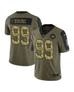 Men's Washington Football Team #99 Chase Young 2021 Olive Camo Salute To Service Limited Stitched Jersey