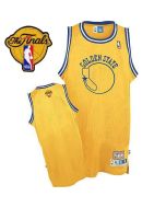 Men‘s Golden State Warriors Gold Throwback The Finals Patch Revolution 30 Jersey