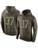 NFL Men's Atlanta Falcons #37 Ricardo Allen Stitched Green Olive Salute To Service KO Performance Hoodie