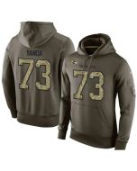 NFL Men's Baltimore Ravens #73 Marshal Yanda Stitched Green Olive Salute To Service KO Performance Hoodie