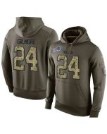 NFL Men's Buffalo Bills #24 Stephon Gilmore Stitched Green Olive Salute To Service KO Performance Hoodie