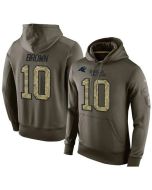 NFL Men's Carolina Panthers #10 Corey Brown Stitched Green Olive Salute To Service KO Performance Hoodie
