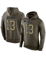 NFL Men's Carolina Panthers #13 Kelvin Benjamin Stitched Green Olive Salute To Service KO Performance Hoodie