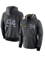 NFL Men's Cincinnati Bengals #94 Domata Peko Stitched Black Anthracite Salute to Service Player Performance Hoodie