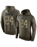 NFL Men's Dallas Cowboys #24 Morris Claiborne Stitched Green Olive Salute To Service KO Performance Hoodie