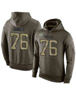 NFL Men's Green Bay Packers #76 Mike Daniels Stitched Green Olive Salute To Service KO Performance Hoodie
