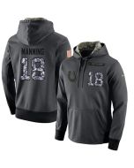 NFL Men's Indianapolis Colts #18 Peyton Manning Stitched Black Anthracite Salute to Service Player Performance Hoodie
