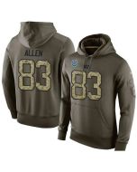 NFL Men's Indianapolis Colts #83 Dwayne Allen Stitched Green Olive Salute To Service KO Performance Hoodie