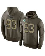 NFL Men's Miami Dolphins #93 Ndamukong Suh Stitched Green Olive Salute To Service KO Performance Hoodie