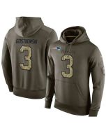 NFL Men's New England Patriots #3 Stephen Gostkowski Stitched Green Olive Salute To Service KO Performance Hoodie