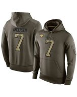NFL Men's New Orleans Saints #7 Morten Andersen Stitched Green Olive Salute To Service KO Performance Hoodie