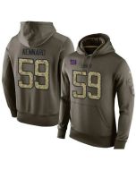 NFL Men's New York Giants #59 Devon Kennard Stitched Green Olive Salute To Service KO Performance Hoodie