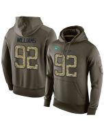 NFL Men's New York Jets #92 Leonard Williams Stitched Green Olive Salute To Service KO Performance Hoodie
