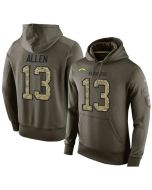NFL Men's San Diego Chargers #13 Keenan Allen Stitched Green Olive Salute To Service KO Performance Hoodie