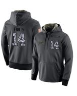 NFL Men's San Diego Chargers #14 Dan Fouts Stitched Black Anthracite Salute to Service Player Performance Hoodie