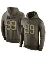 NFL Men's San Francisco 49ers #99 DeForest Buckner Stitched Green Olive Salute To Service KO Performance Hoodie