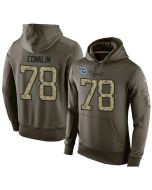 NFL Men's Tennessee Titans #78 Jack Conklin Stitched Green Olive Salute To Service KO Performance Hoodie