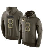 NFL Men's Washington Redskins #8 Kirk Cousins Stitched Green Olive Salute To Service KO Performance Hoodie