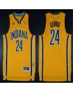 Pacers #24 Paul George Yellow Alternate Stitched NBA Jersey