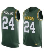 Packers #24 Quinten Rollins Green Team Color Men's Stitched NFL Limited Tank Top Jersey