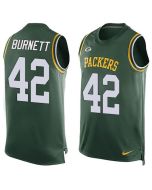 Packers #42 Morgan Burnett Green Team Color Men's Stitched NFL Limited Tank Top Jersey