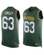 Packers #63 Corey Linsley Green Team Color Men's Stitched NFL Limited Tank Top Jersey