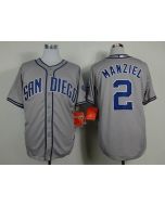 Padres #2 Johnny Manziel Grey Cool Base Stitched MLB Jersey