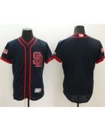 Padres Blank Navy Blue Fashion Stars & Stripes Flexbase Authentic Stitched MLB Jersey