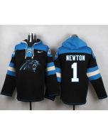 Panthers #1 Cam Newton Black Player Pullover NFL Hoodie