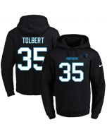 Panthers #35 Mike Tolbert Black Name & Number Pullover NFL Hoodie