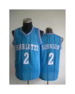 Pelicans #2 Larry Johnson Light Blue Charlotte Hornets Throwback Stitched NBA Jersey