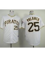 Pirates #25 Gregory Polanco White Cool Base Stitched MLB Jersey