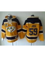 Predators #59 Roman Josi Yellow Sawyer Hooded Sweatshirt Stitched NHL Jersey